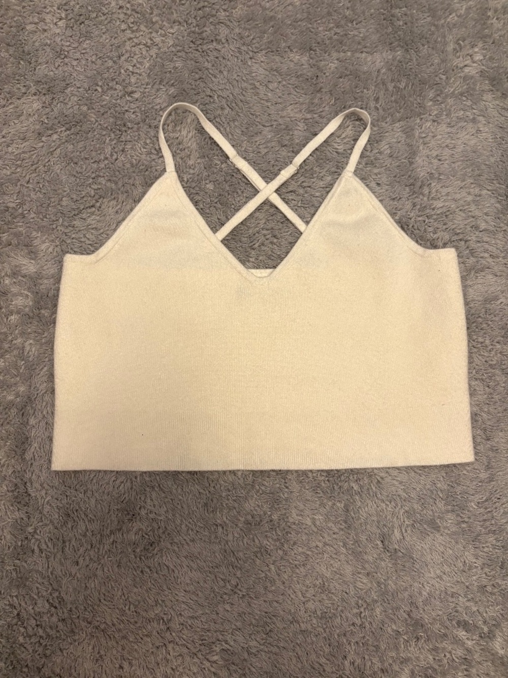 Abercrombie & Fitch Crop Sweater Tank Top with Criss Cross Straps Size Large